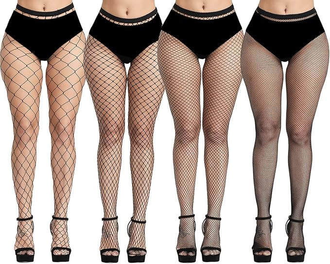 Plus Size Fishnet Stockings, Fishnet Tights Thigh High Stockings Pantyhose for Women | Amazon (US)