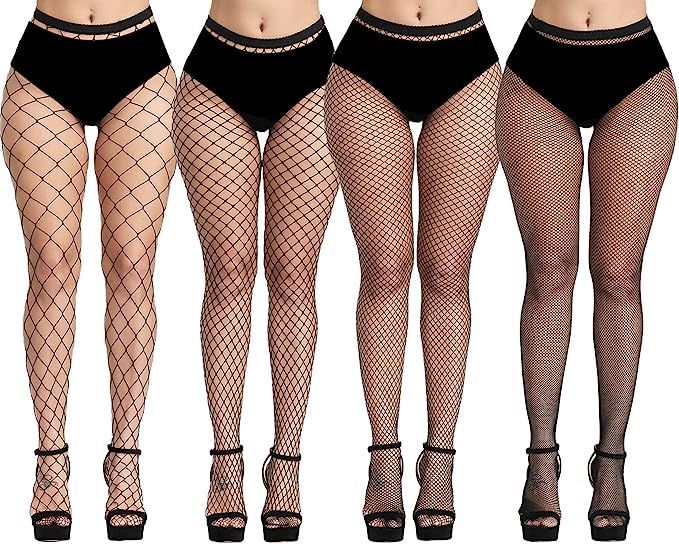 Plus Size Fishnet Stockings, Fishnet Tights Thigh High Stockings Pantyhose for Women | Amazon (US)