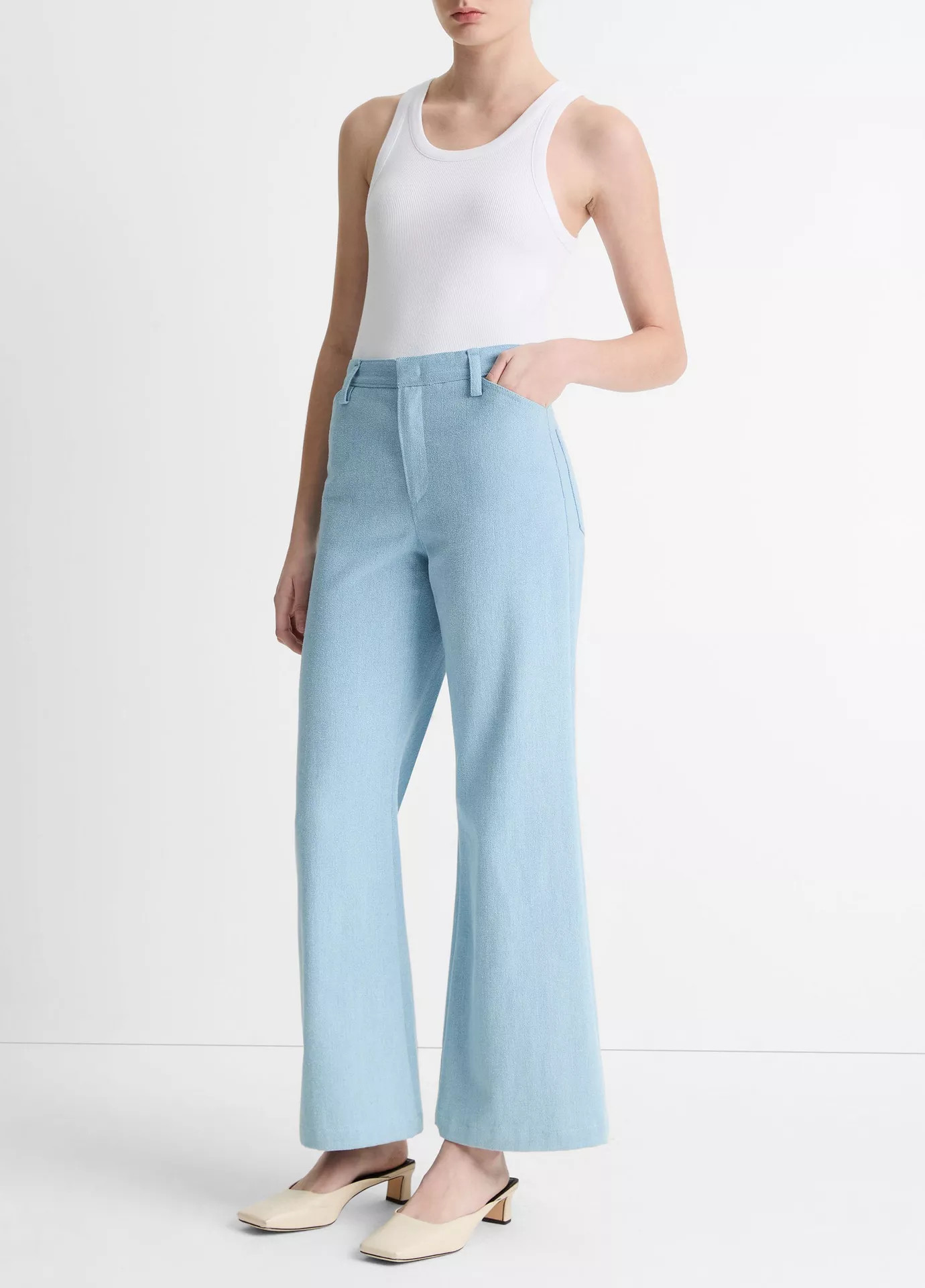 Italian Cotton Twill Cropped Flare Pant | Vince LLC