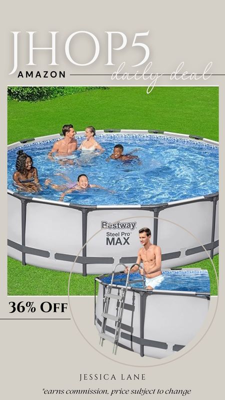 Amazon daily deal, save 36% on this above ground round swimming pool with ladder and accessories. Outdoor pool, round above ground pool, summer must have, outdoor living, Amazon home, Amazon seasonal must have, summer, kids, swimming

#LTKhome #LTKSeasonal #LTKsalealert