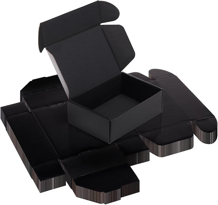 Rempry 6x4x2 Inches Black Small Shipping Boxes Pack of 20, Cardboard Corrugated Gift Mailer Boxes... | Amazon (US)