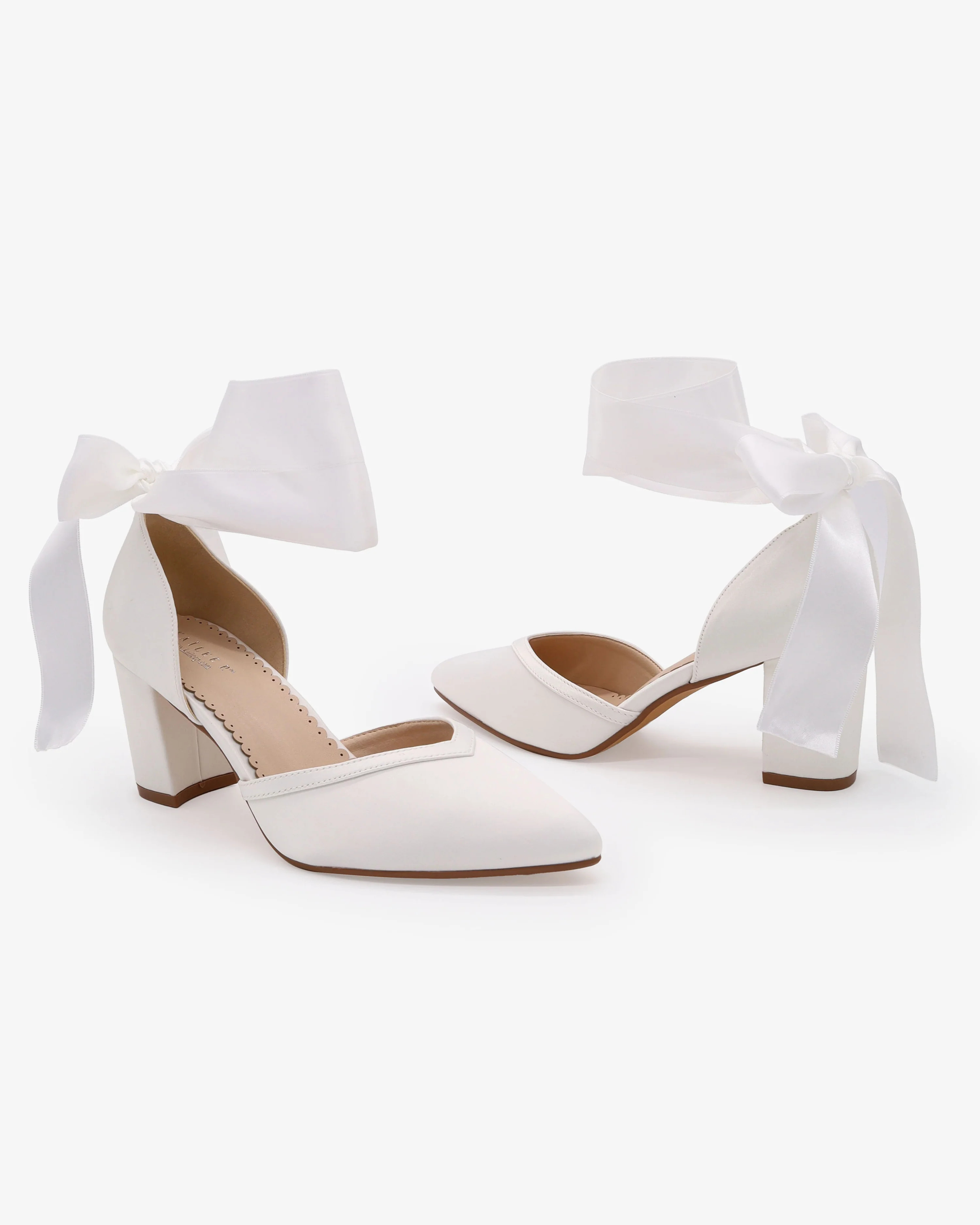Ankle Wrap Tie Wedding Block Heels | Kailee P.