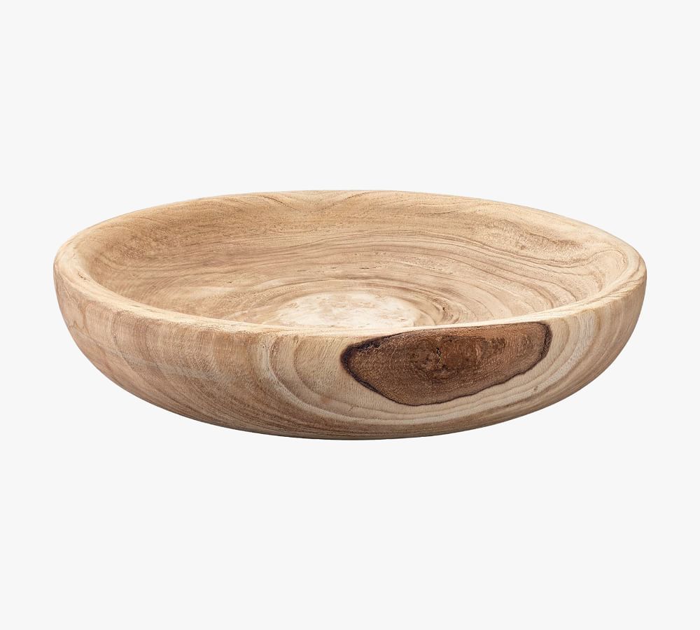 Hand Carved Organic Wood Grain Bowl, Large | Pottery Barn (US)