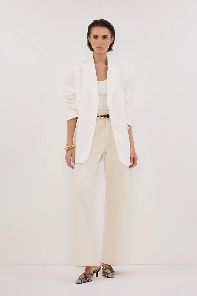 HARLEY WHITE OVERSIZED BOYFRIEND BLAZER | DISSH