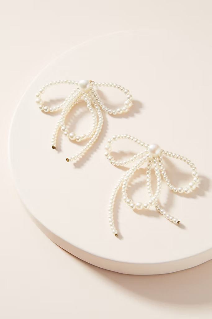 Beaded Bow Drop Earrings | Anthropologie (US)
