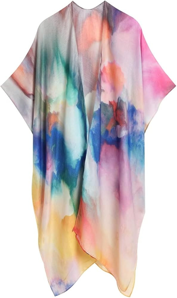 Women's Swimsuit Coverups Beach Cover Up Loose Cardigan Kimono for Swimwear with Floral Print | Amazon (US)