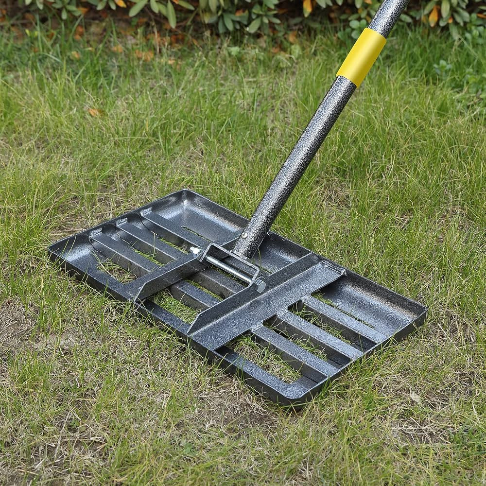 Lawn Leveling Rake,17"x10" Lawn Leveler Tool for Lawns with 5FT Ergonomic Handle,Heavy Duty Level... | Amazon (US)