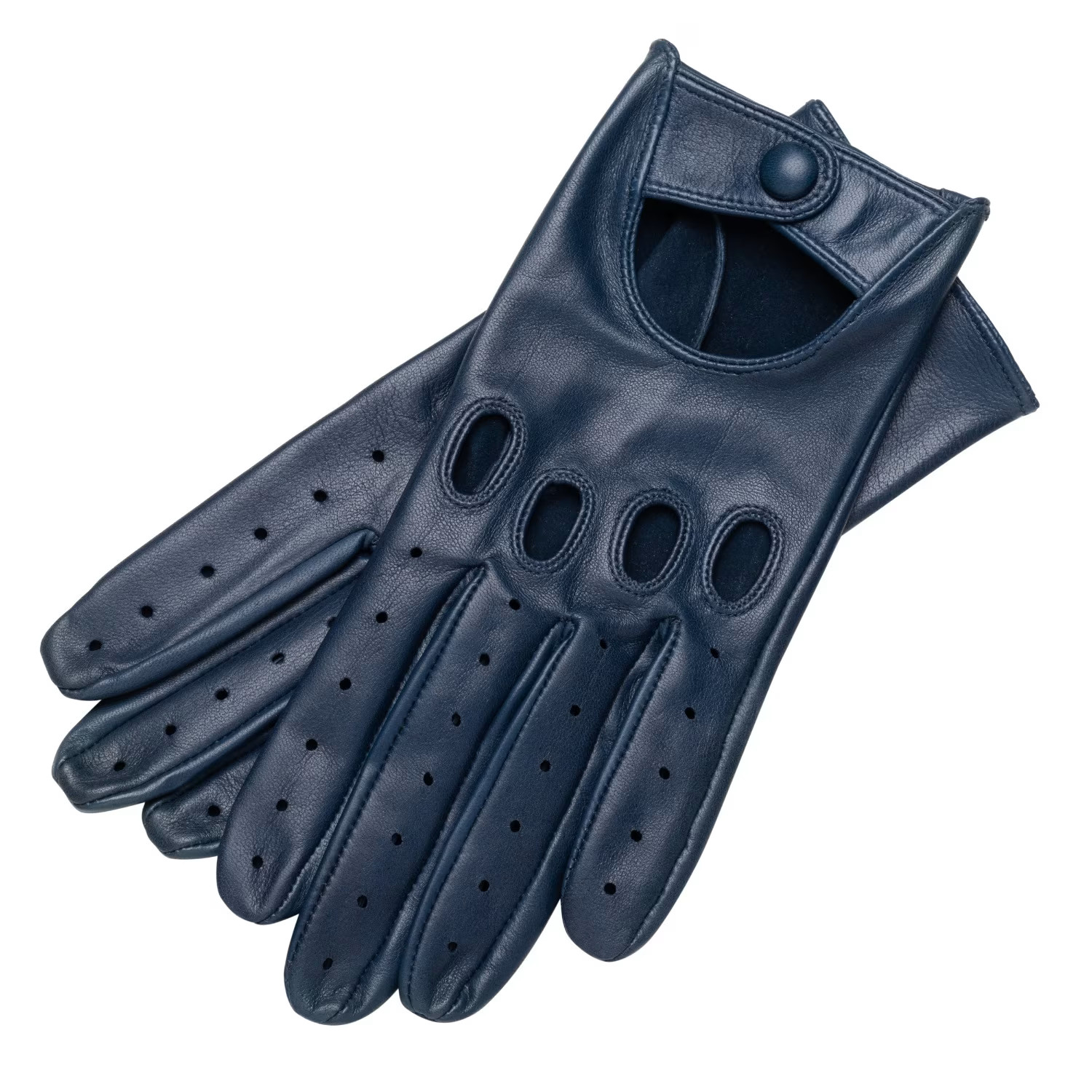 Arezzo - Men's Leather Driving Gloves In Jeans Blue Nappa Leather | Wolf & Badger