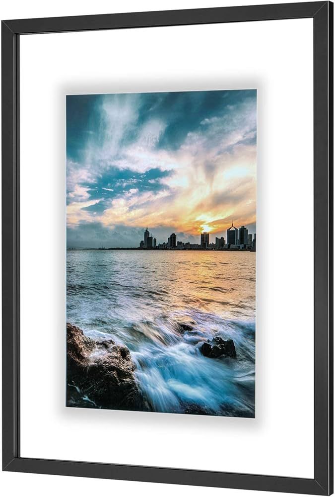 ONE WALL 18x24 Inch Floating Frame, Black Wood Double Glass Float Picture Frame Display 11x14/11x... | Amazon (US)