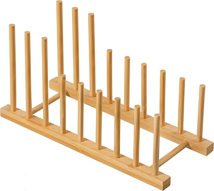 HBlife Heighten and Widen Bamboo Dish Drying Rack Plate Bowl Cup Book Pot Lid Cutting Board Stand... | Amazon (US)