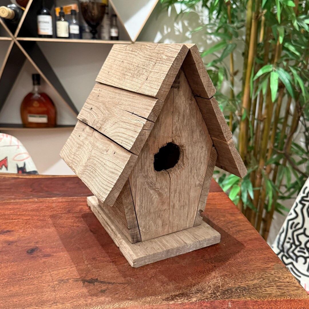 Vintage Rustic Hand Made Weathered Cedar Birdhouse Cottage - Country Farmhouse Home Decor Outdoor... | Etsy (US)