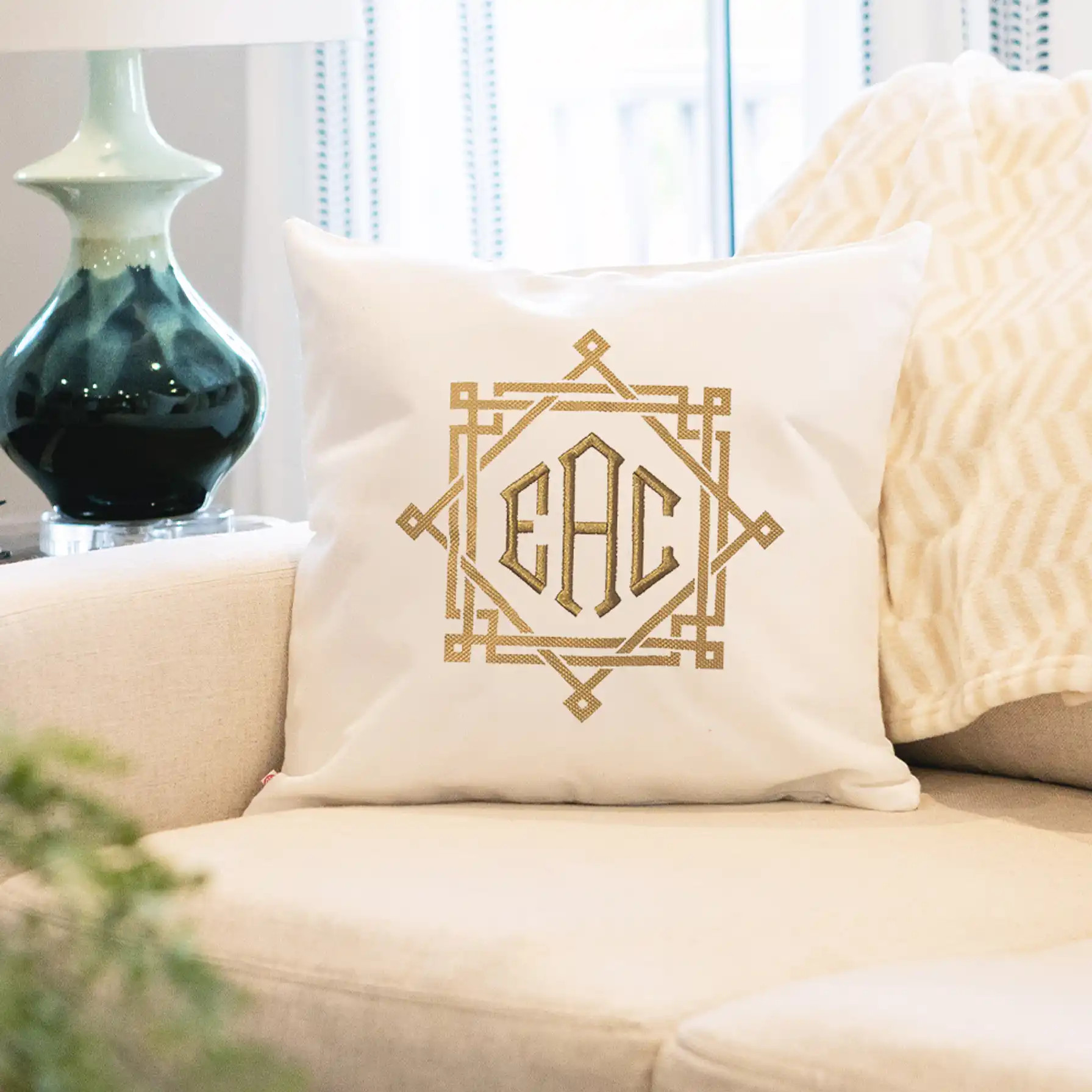 Monogrammed Southern Prep Pillow Sham | Marleylilly
