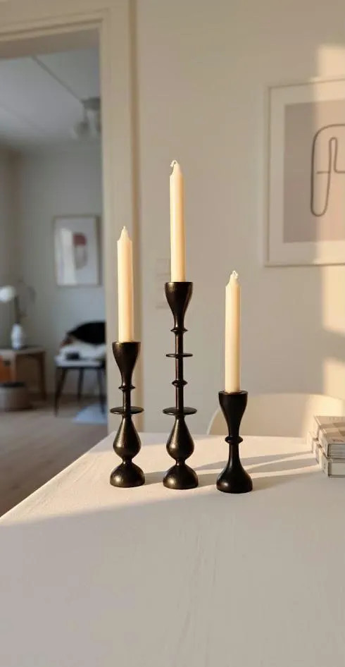 Wooden candle holder Set of 3 candlesticks Scandinavian style candle stand pillar candle holder rustic gift  Home decor  gift for  holiday | Etsy (Global)