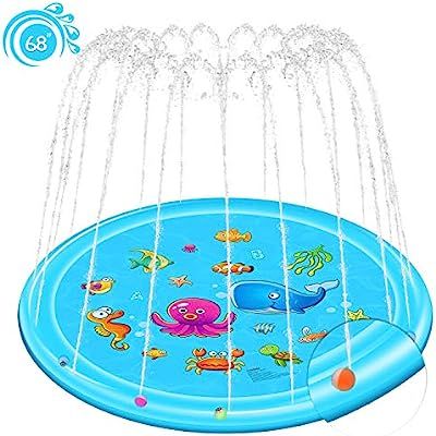 Rexin Splash Pad,68" Sprinkler Toy for Kids Children Toddlers Boys and Girls Perfect Inflatable W... | Amazon (US)