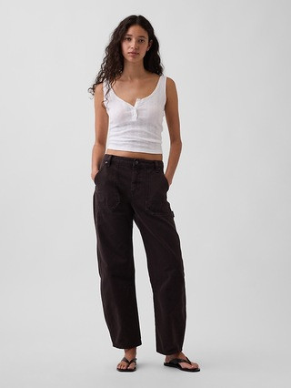 Mid Rise Slim Barrel Utility Pants | Gap (US)