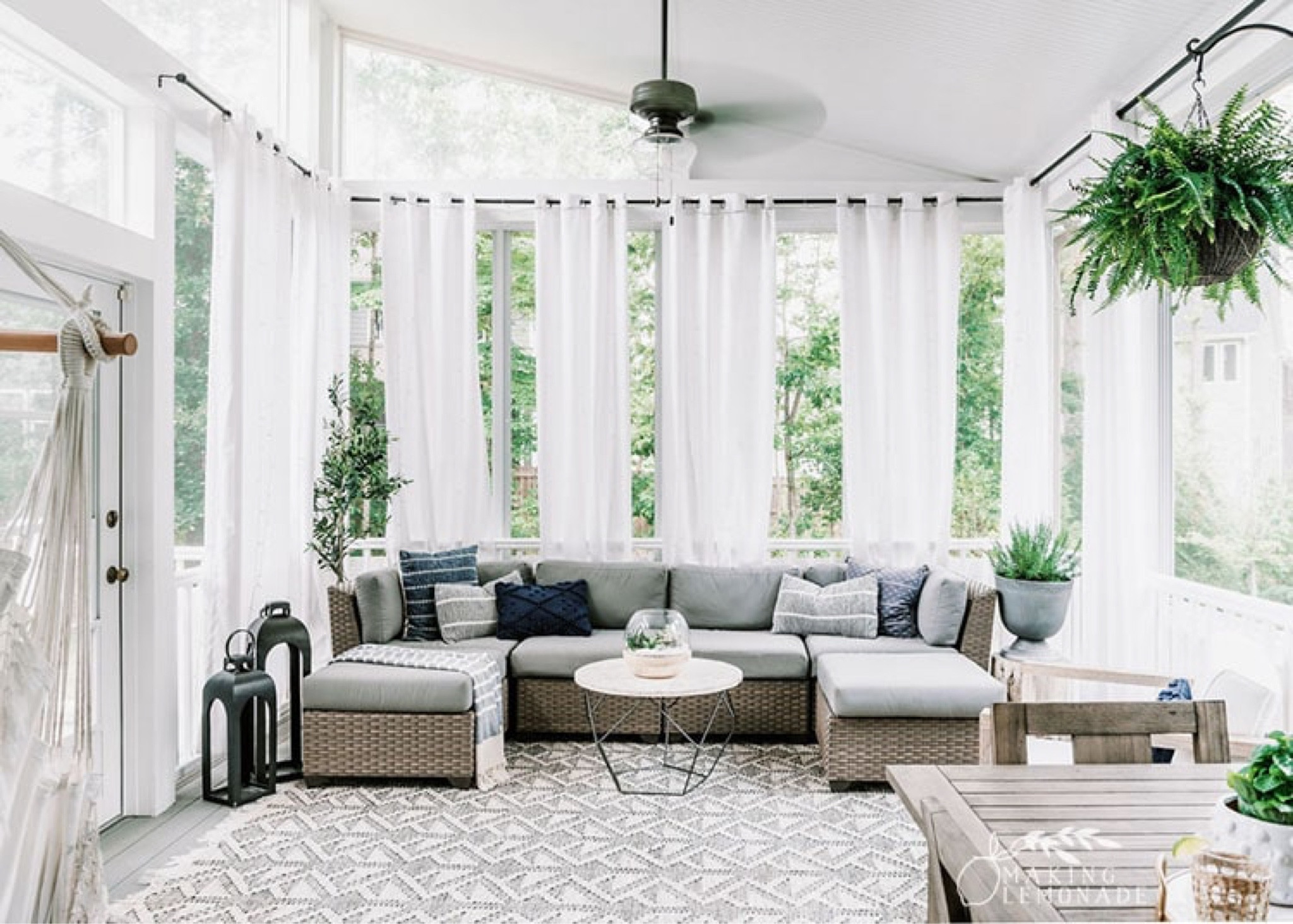 Full screened in porch with elevated details ✨

#LTKHome #LTKSeasonal