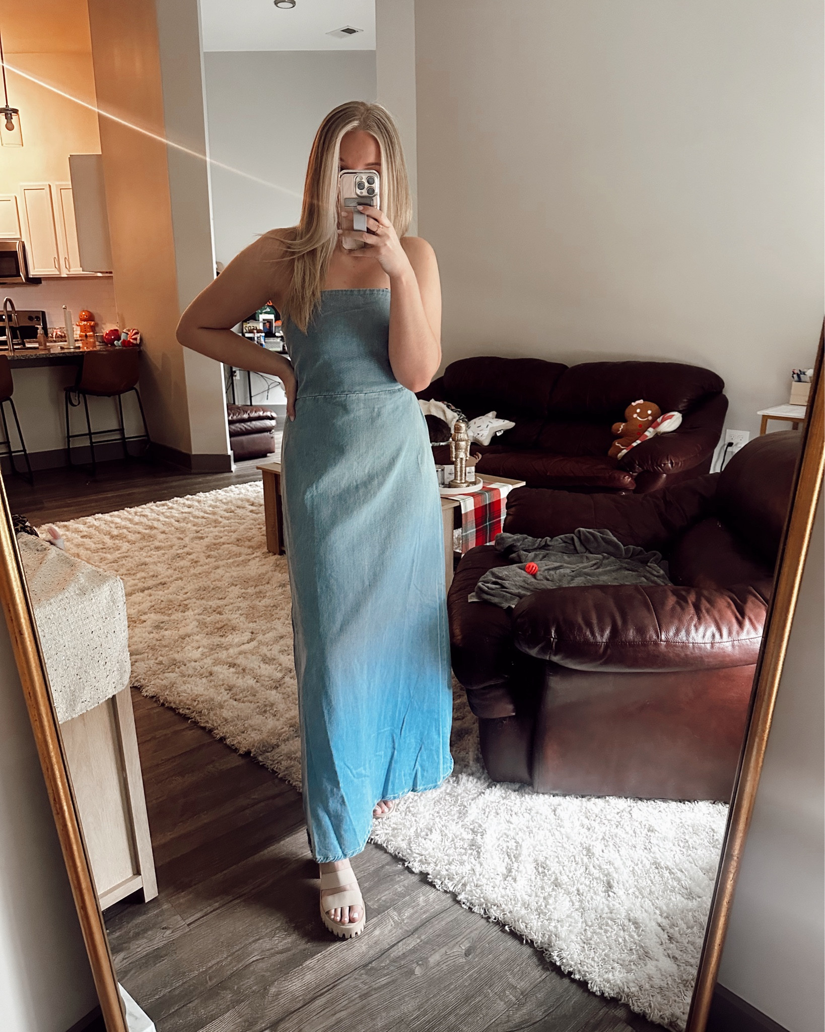 The most darling denim dress! 
I am 5’4 and weigh 148… this is a size M 🩵🥂

#LTKHoliday #LTKGiftGuide #LTKSeasonal