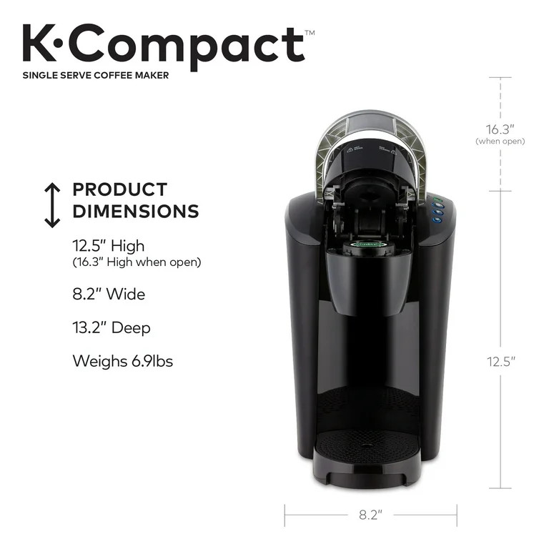 Keurig K-Compact Single-Serve K-Cup Pod Coffee Maker, Black - Walmart.com | Walmart (US)