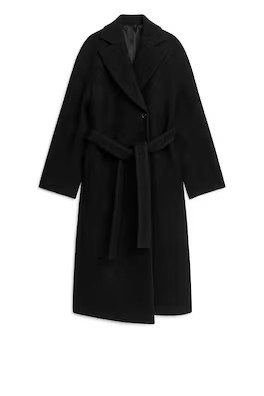 Weit geschnittener Wollmantel mit Gürtel | H&M (DE, AT, CH, NL, FI)