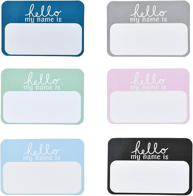 6Pcs Hello My Name is Stickers, Newborn Name Labels Baby Announcement Sticker, Name Tag Babys Fir... | Amazon (US)
