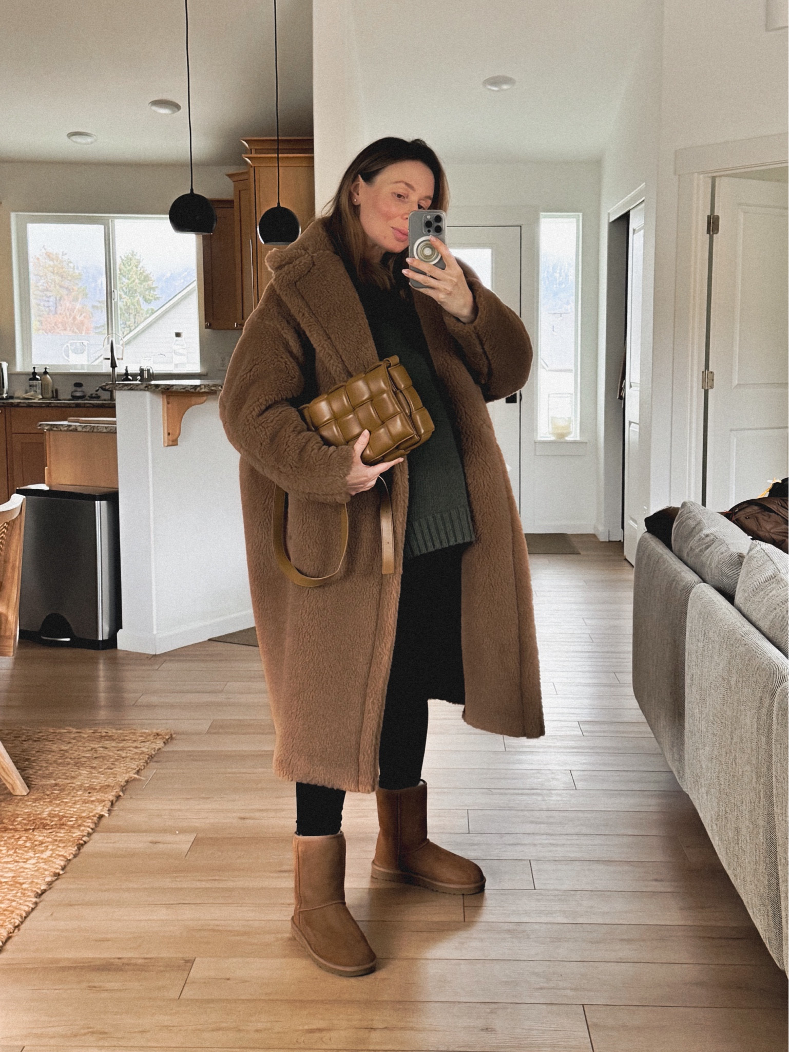 OOTD: Max Mara Teddy icon coat, for the fastest delivery get it at Net-A-Porter or save $$$ and order it from Farfetch, both options linked (similar more affordable style: Aritzia Babaton Teddy Coat make sure to get it on sale right now!) + UGG classic II genuine shearling boots + Bottega Veneta padded cassette + H&M mama maternity leggings + Cos chunky pure cashmere crew neck sweater. 

#LTKSaleAlert #LTKCyberWeek #LTKSeasonal