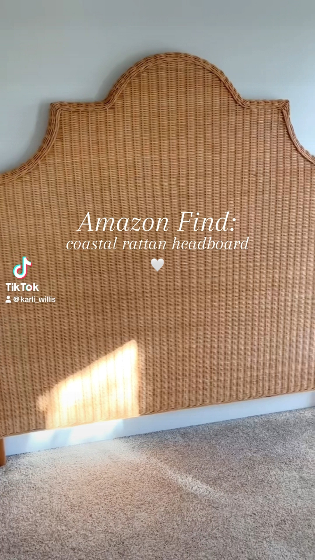 Amazon home find! Rattan headboard for a beach house. Coastal home decor / grandmillennial home / guest room bed

#LTKHome