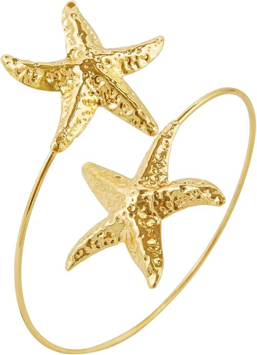 AIBFRID Gold Plated Adjustable Arm Cuff Bracelet for Women, Open Stackable Upper Arm Band, Boho M... | Amazon (US)