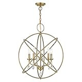 Livex Lighting 40905-01 Aria Collection 5-Light Chandelier for Entryways and Bedrooms, Antique Brass | Amazon (US)