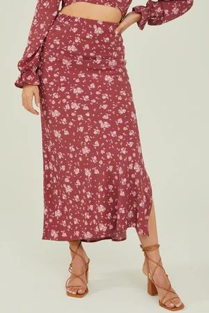 Ivy Floral Maxi Skirt in Mauve | Altar'd State | Altar'd State