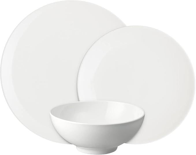 Denby White Porcelain Dinner Set for 4-12 Piece Classic Tableware Set - Dishwasher Microwave Safe... | Amazon (US)
