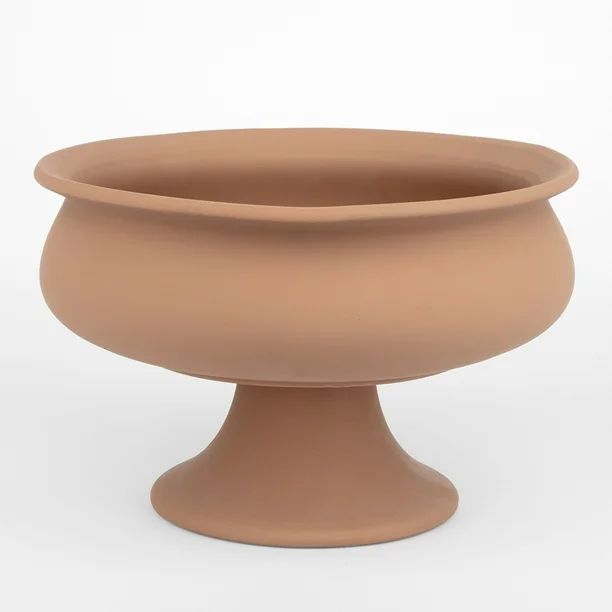 Koyal Wholesale Matte Terracotta Round Ceramic Compote Bowl Centerpiece Terracotta Pedestal Vase,... | Walmart (US)