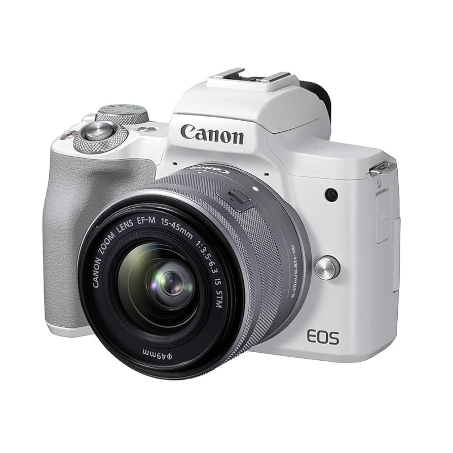 Canon EOS M50 Mark II + EF-M 15-45mm is STM Kit White | Amazon (US)