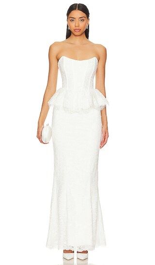 Waverly Corset Gown in White Chantilly Lace | Revolve Clothing (Global)