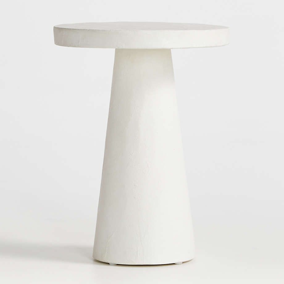 Willy Charcoal Round Pedestal Side Table by Leanne Ford + Reviews | Crate & Barrel | Crate & Barrel