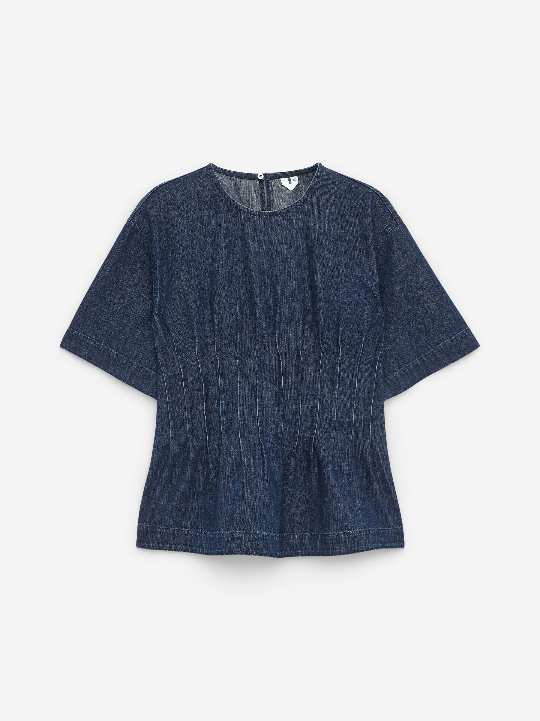 Pleated Denim Top – Dark Blue – Women – ARKET GB | Arket UK