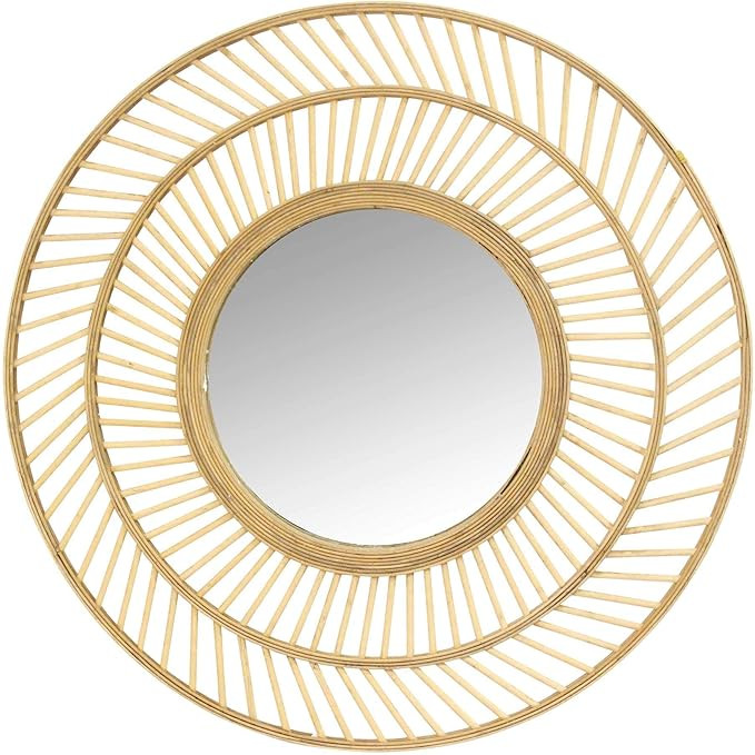 HomeRoots 31.5 Boho Casual Woven Wicker Wall Mirror | Amazon (US)