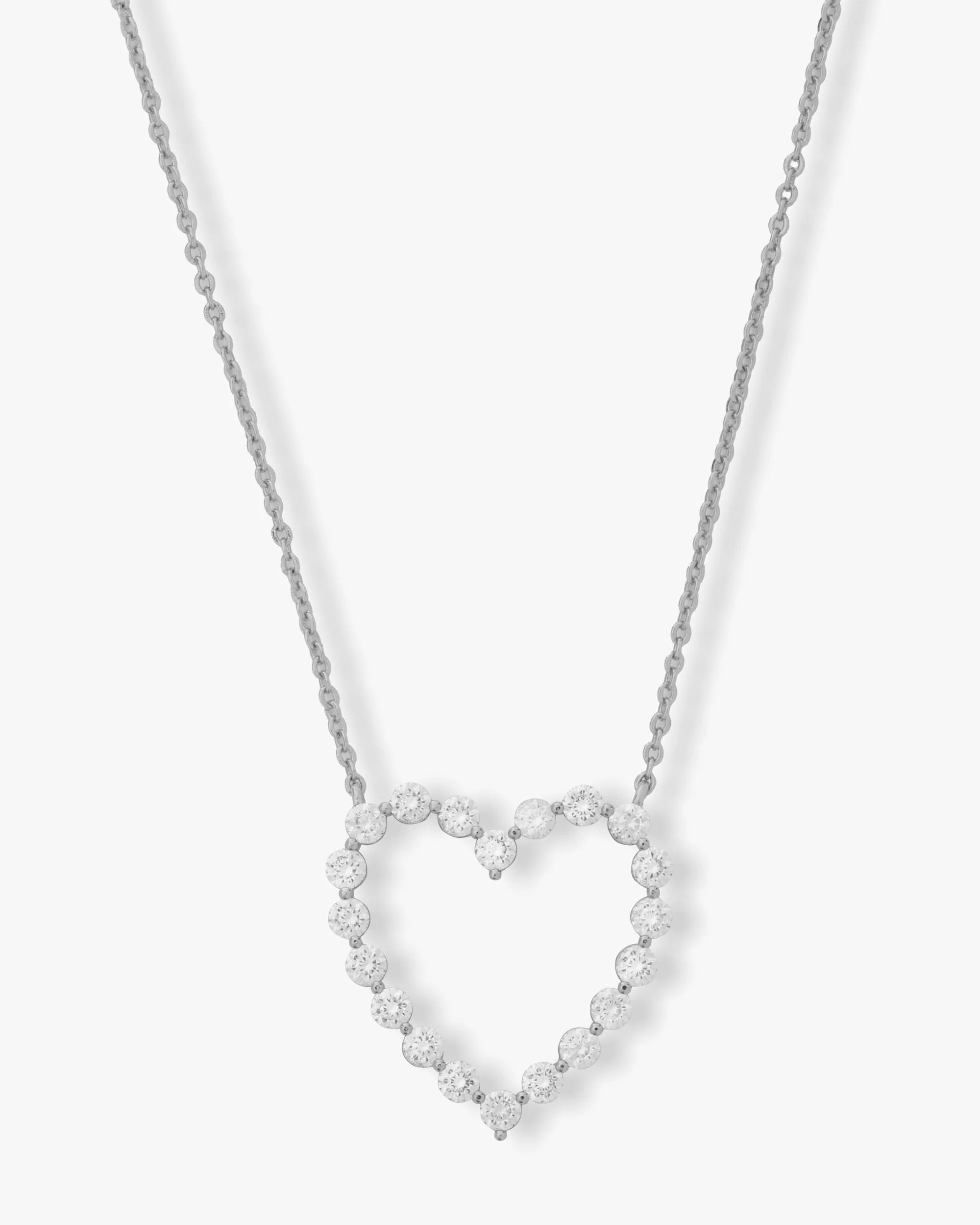 She's an Icon Heart Necklace - Silver|White Diamondettes | Melinda Maria Jewelry