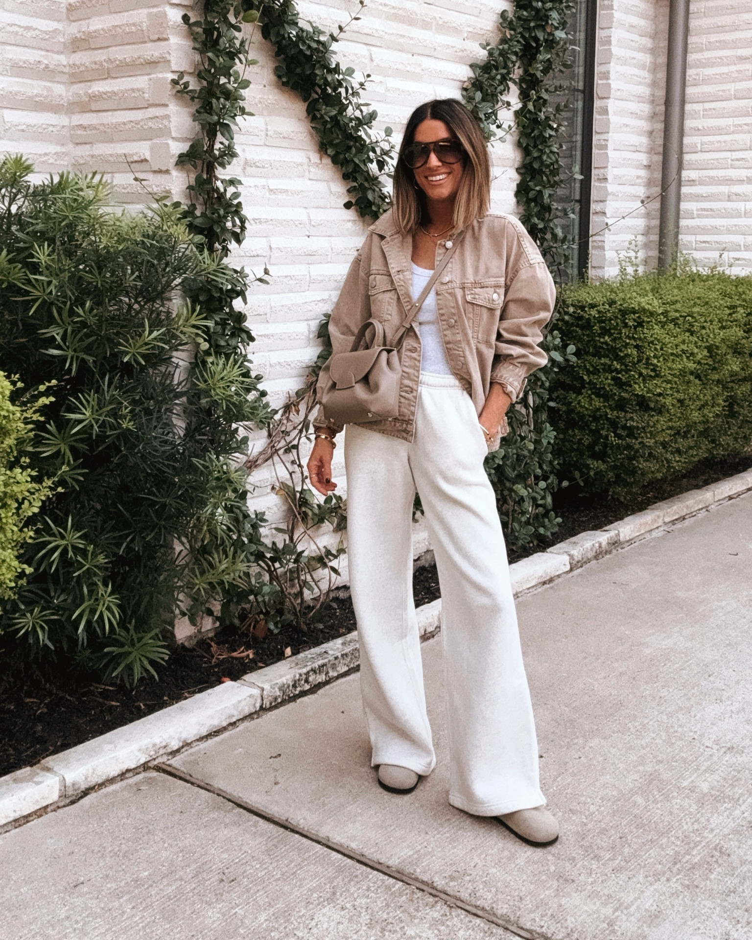 Perfect weekend vibes in these wide leg sweats! My jacket is $35 and so perfect for fall! 
Wearing an XS in the jacket, sweatpants and tank, everything is true to size. 

#LTKFindsUnder50 #LTKFindsUnder100 #LTKStyleTip