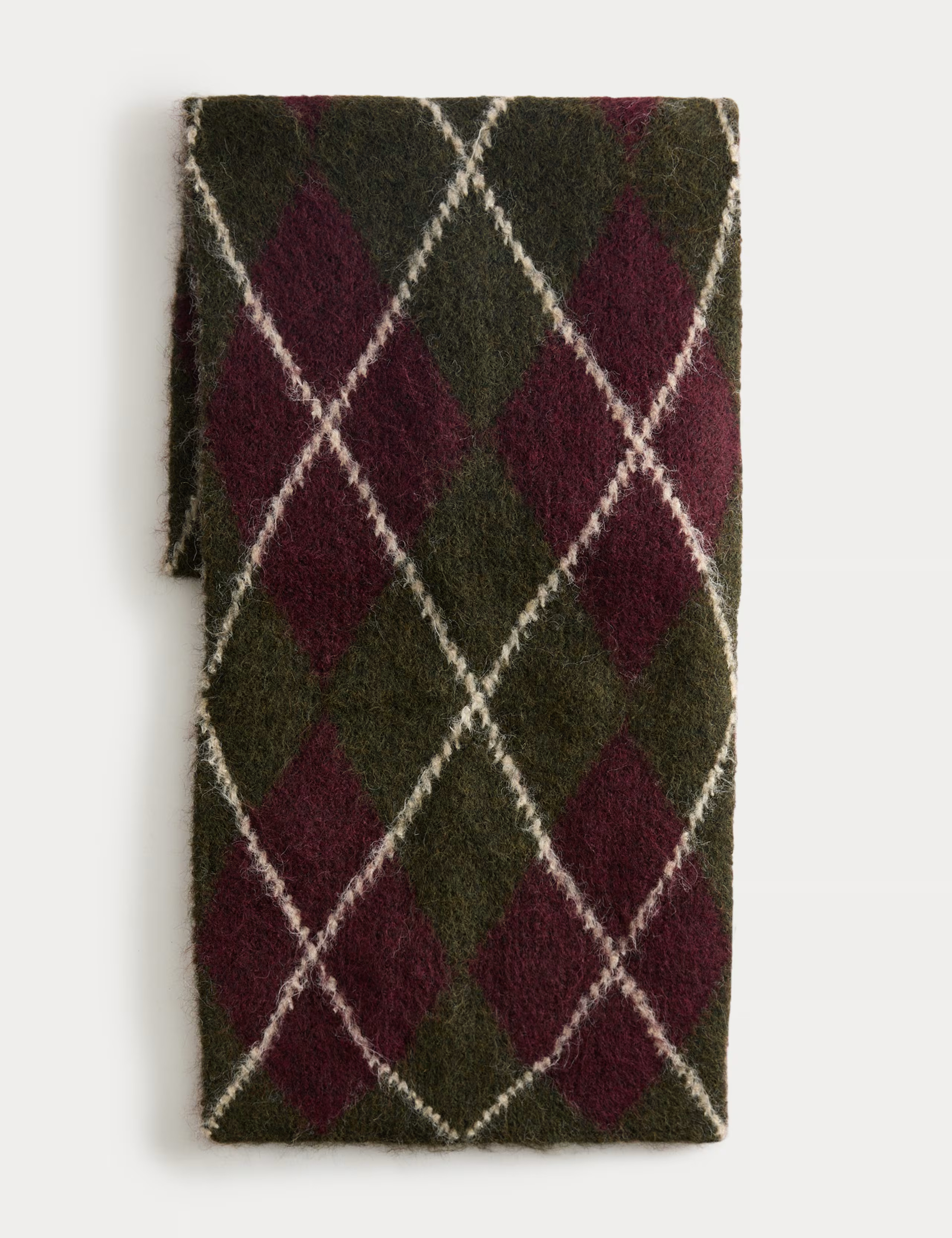 Fluffy Argyle Scarf with Wool | Marks & Spencer (UK)