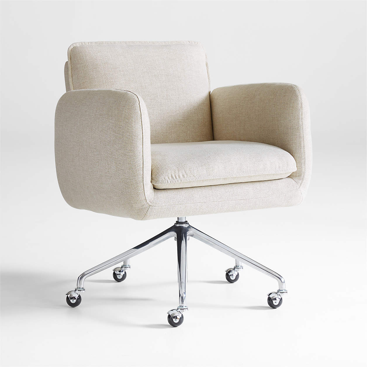 Jens Plush Ivory Office Chair + Reviews | Crate & Barrel | Crate & Barrel