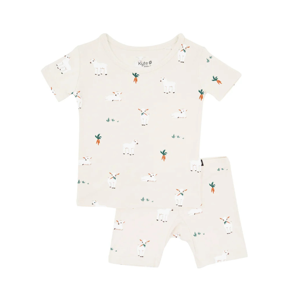 Short Sleeve Pajamas in Goat | Kyte BABY