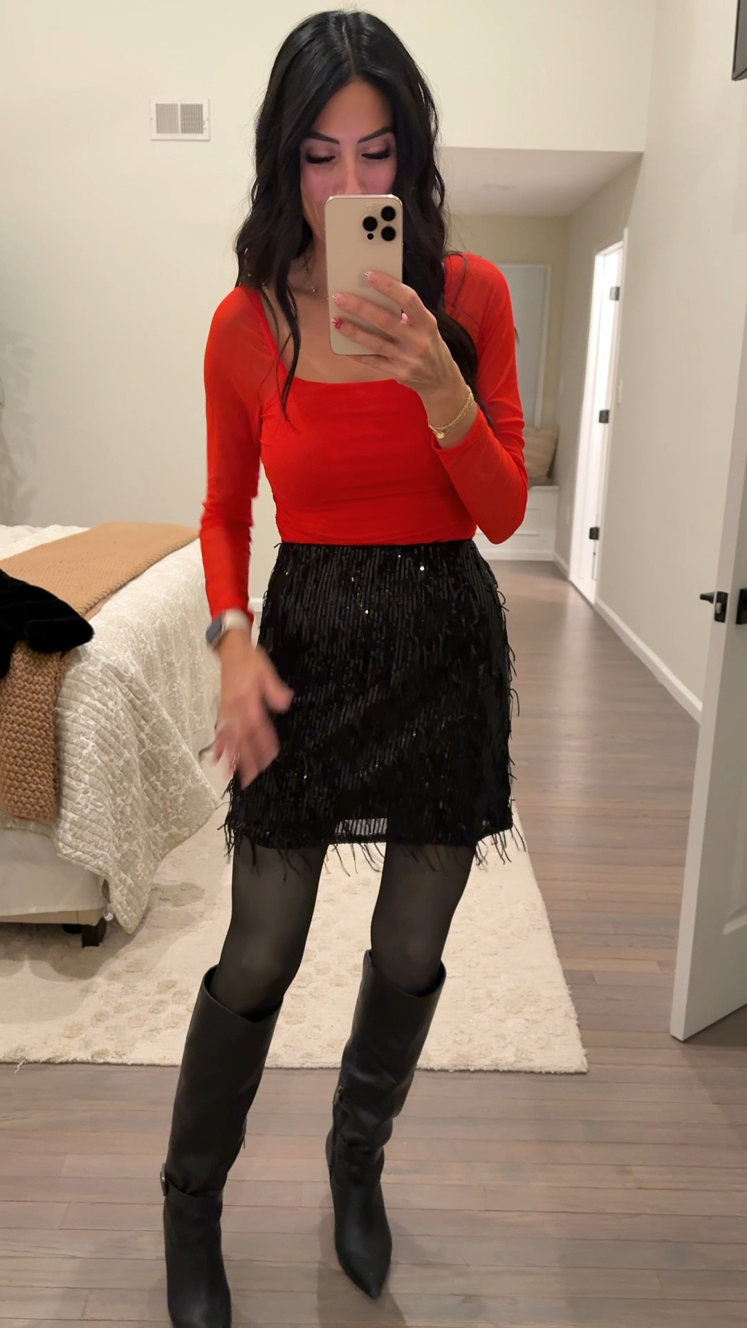 Holiday outfit. Very festive last night for our company holiday party. Simple pieces that really give a festive touch 

#LTKHoliday #LTKSeasonal #LTKootd