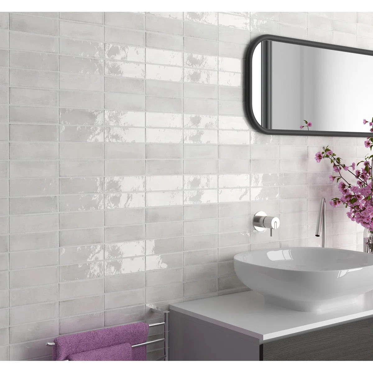 Coco Living 2 in. x 6 in. Porcelain Zellige Wall and Floor Tile (Gloss) | Wayfair North America