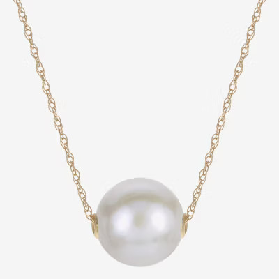 10K Gold Cultured Freshwater Pearl Solitaire Necklace - JCPenney | JCPenney