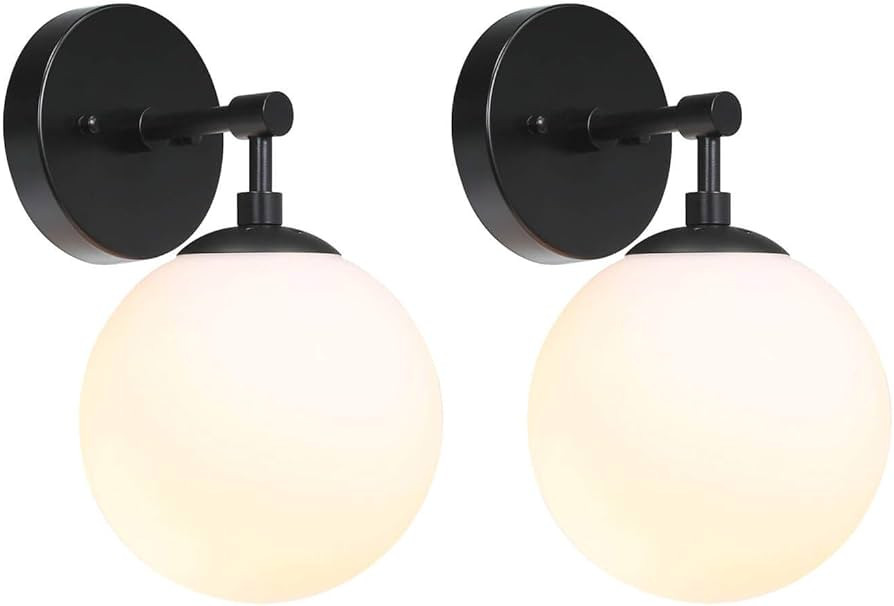XiNBEi Lighting Wall Light 1 Light Bathroom Vanity Light, Vintage Black Globe Wall Sconce for Bat... | Amazon (CA)