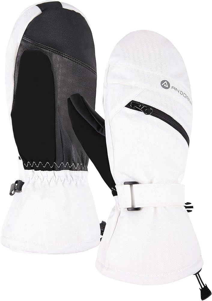 ANDORRA Women's Touchscreen Ski and Snowboarding Mitten with Diagonal Zippered | Amazon (US)