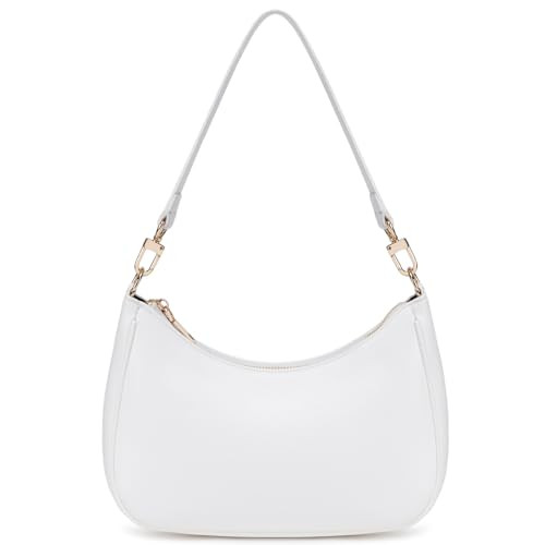 CYHTWSDJ Shoulder Bags for Women, Cute Hobo Tote Handbag Mini Clutch Purse with Zipper Closure (White-G) | Amazon (US)