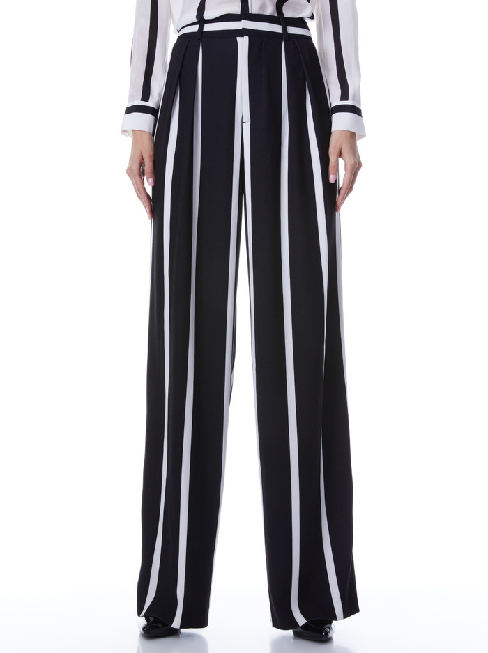 POMPEY HIGH WAISTED PLEATED PANTS | Alice + Olivia