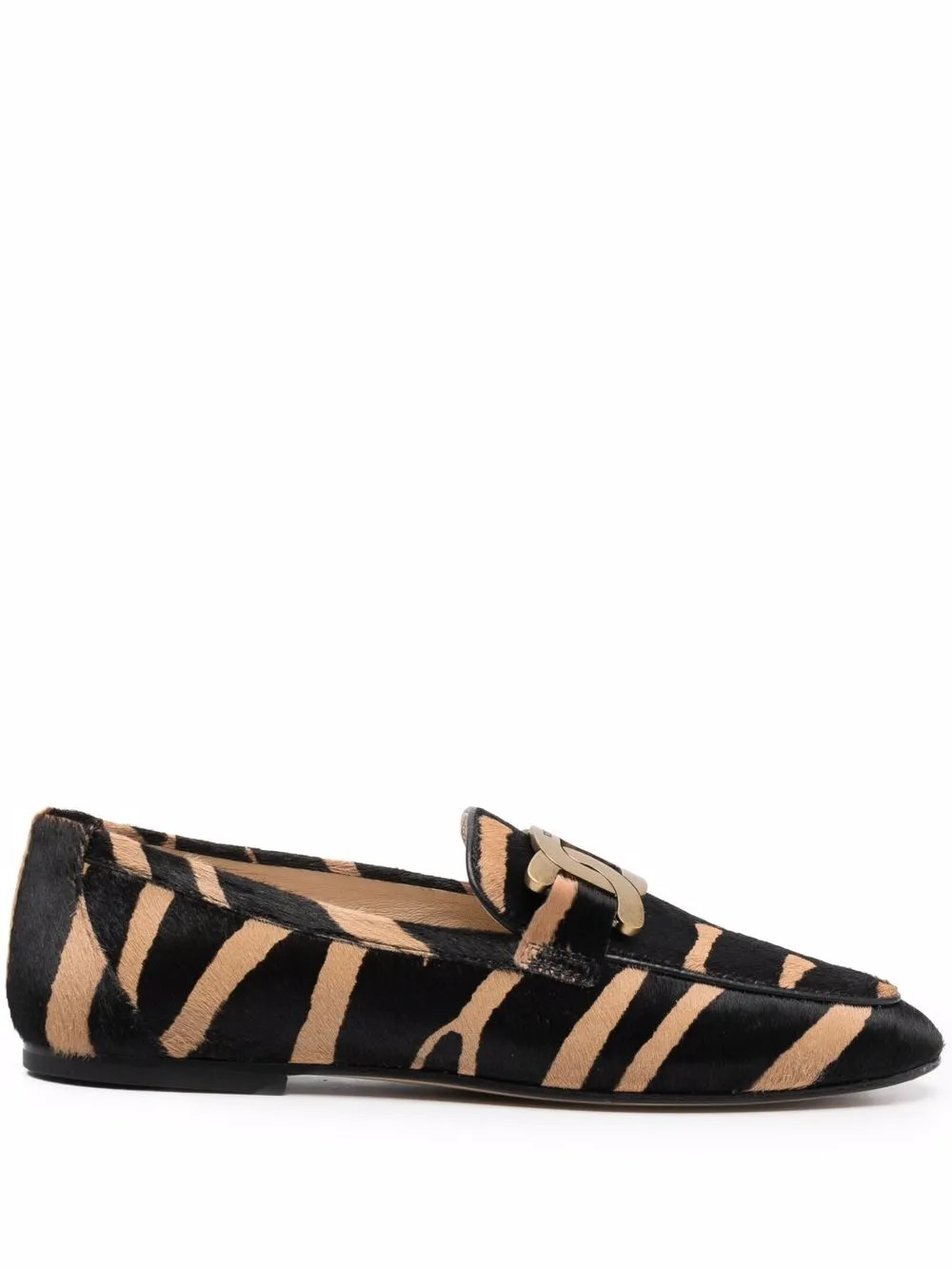 Tod's camel-fur tiger-print Loafers - Farfetch | Farfetch Global