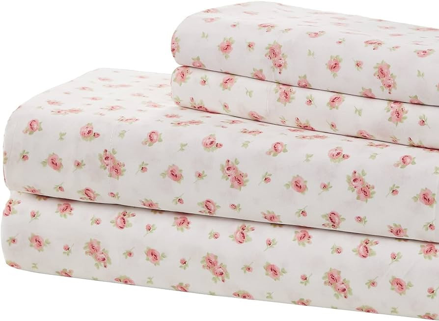 Modern Threads Soft Microfiber Rose Printed Sheets - Luxurious Microfiber Bed Sheets - Includes F... | Amazon (US)